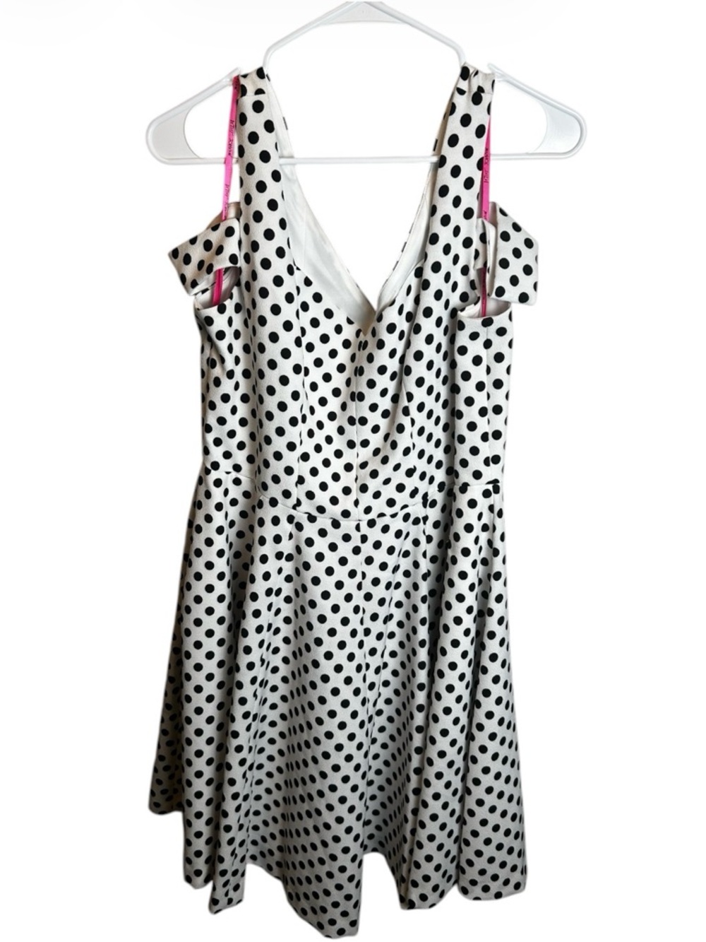 Betsey Johnson Black White Retro Polka Dot Cold Shoulder Dress Size 12